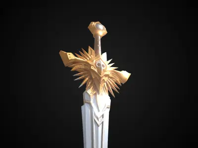 Stylized Elf Sword - Starcrest - Game Ready 3D model