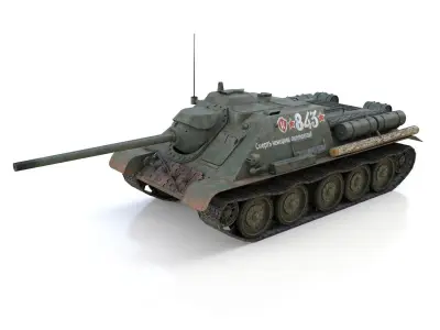 SU-85 - 843 - Soviet Self-Propelled Gun  3D model