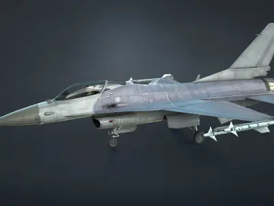 F-16 Fighting Falcon Game Ready Low-poly 3D model