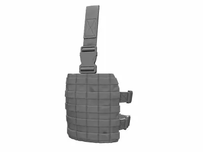 Drop Leg Platform for Holster and Pouch - High Poly 3D model