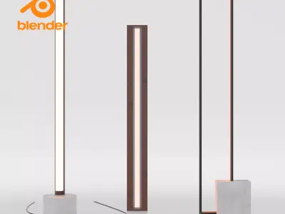 3 floor concrete lamps Free 3D model