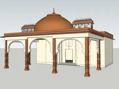 indian jodhpuri stone arch 3d modal 3D model
