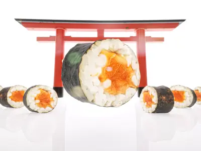 Hosomaki Realistic sushi set 3D model