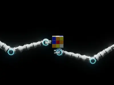 robot arms solving cube 3D model