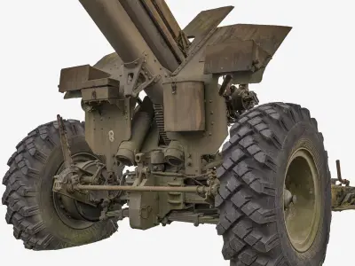 122-mm howitzer - anti-tank gun 3D model
