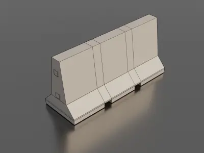 Concrete barrier Low-poly 3D model