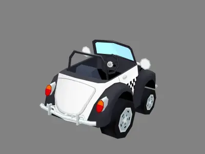 Cartoon police car toy Low-poly 3D model