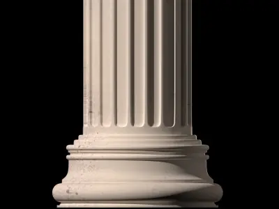 Greek Ionic column Low-poly 3D model