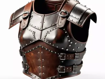 Worn Leather Armor Chest Piece 3D model