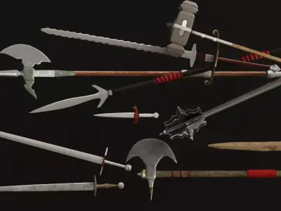 Medieval Weapons Pack Low-poly 3D model