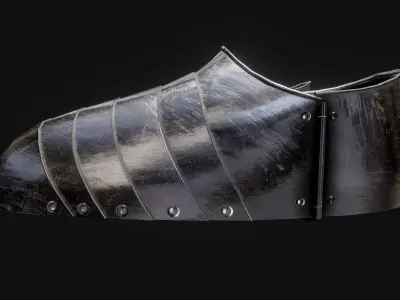 Medieval sabatons Low-poly 3D model