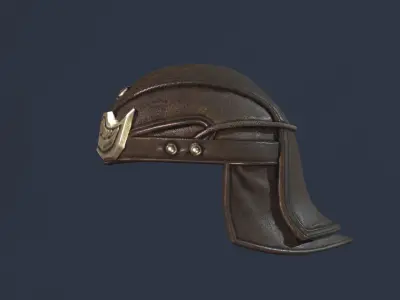 Helmet leather Free low-poly 3D model