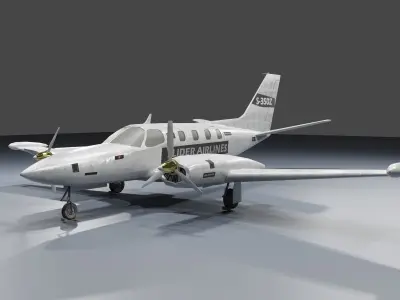 Aircraft police plane Low-poly 3D model