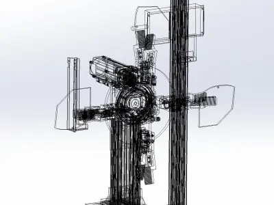 Rotating four-station detection system 3D model