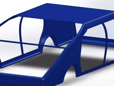 Simple car frame Free 3D model