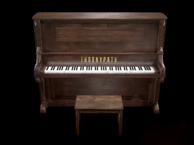 Old Piano Free low-poly 3D model
