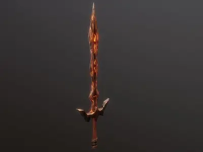 Stylized Sword V1 GameReady PBR Model Free low-poly 3D model