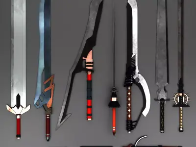 Sword Set For Games And VFX 3D model