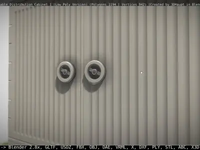 Animated Cable Distribution Cabinet 1 Low-poly 3D model