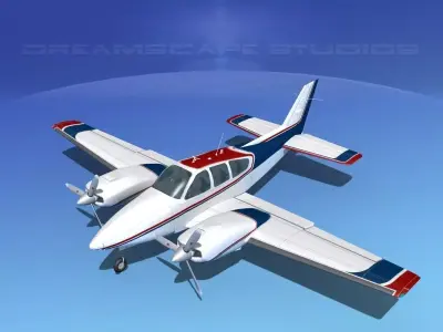 Beechcraft B55 Baron V07 3D model