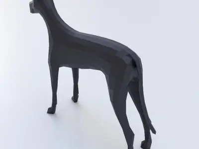 Doberman dog 3d model  Low-poly 3D model