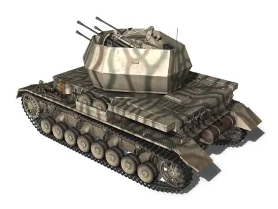 Flakpanzer IV - Wirbelwind - s SS-PzAbt 102 3D model