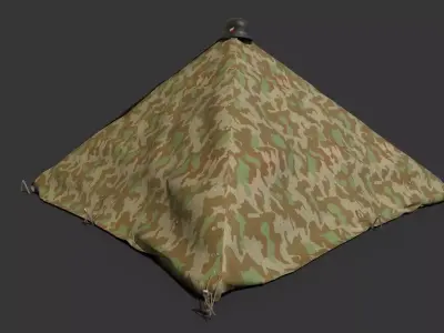 Wehrmacht tent - Viererzelt Low-poly 3D model