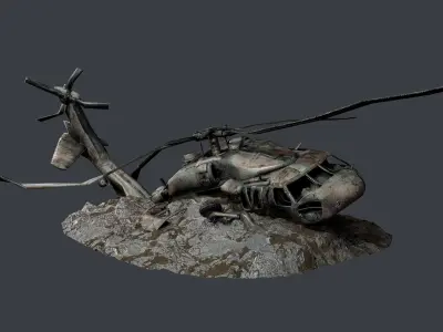 Sikorsky UH60 Black Hawk Military Helicopter Game Ready Pack 08 Low-poly 3D model