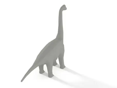 Low Poly Cartoon Brachiosaurus Dinosaur Low-poly 3D model