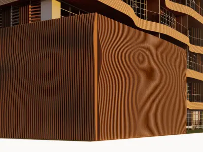 Modern MixedUse Residential Building Detailed with Documentation 3D model