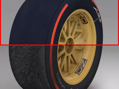 18 inches supersoft front tyre Low-poly 3D model