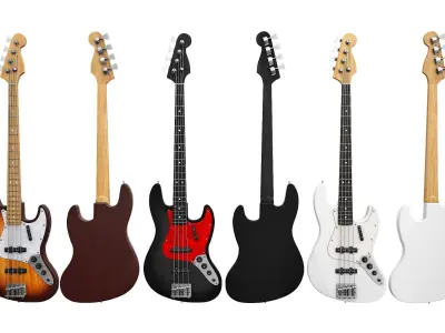 Bass Guitar Part 1 Low-poly 3D model