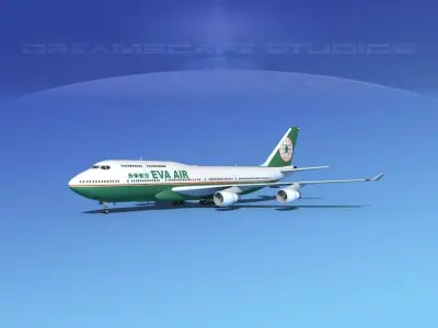 Boeing 747-400 Eva Air 3D model