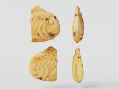 Cut Taiyaki ver4 3D model Low-poly 3D model