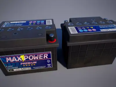 Car Battery Low-poly 3D model