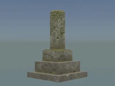 Japanese Gravestones Low-poly 3D model