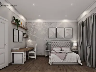 Pink Bedroom Set Free 3D model