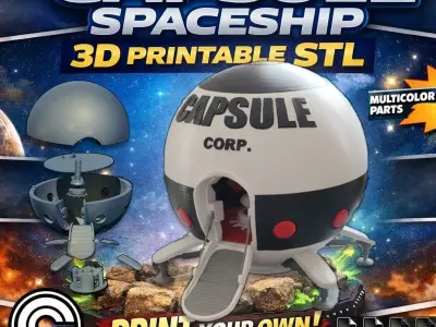 Capsule Corporation Spaceship  Color 3D Printable STL Model 3D print model