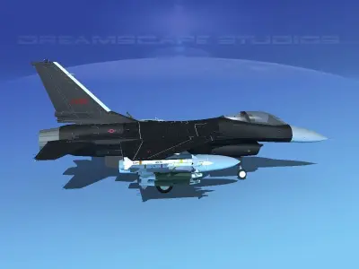 Gen Dyn F-16A Falcon V22 USAF 3D model