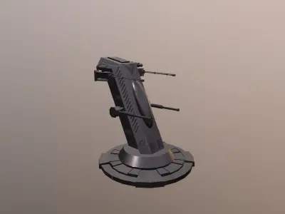 Sci Fi Turret  Low-poly 3D model