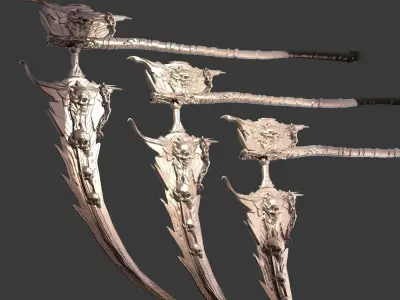 Grim Reaper scythe Ornate 3D model