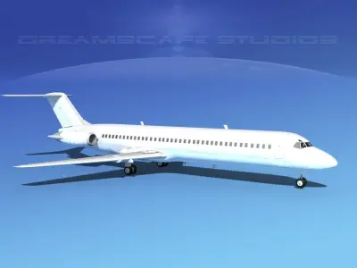 Douglas DC-9-40 Unmarked 2 3D model