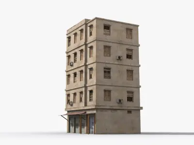 Arab Middle East Building x18 Low-poly 3D model