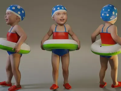 SwwimmingPool Child Female ACC0203002 Low-poly 3D model