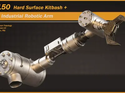 150 Hard Surface Kitbash- 1 Industrial Robotic Arm 3D model