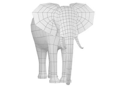 African Elephant Animal Base Mesh 3D model