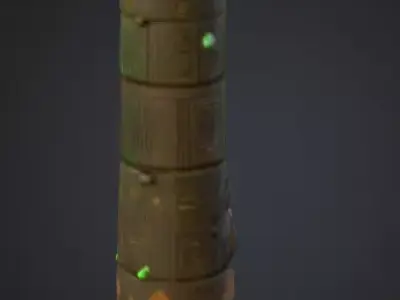 Emerald Totem Low-poly 3D model