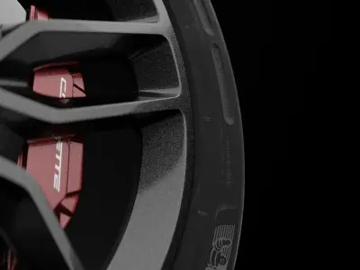 Michelin Pilot Sport 4 Tire and Corvette Rim Free 3D model