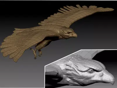 3D Eagle Low-poly 3D model