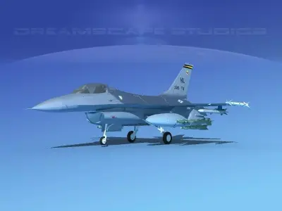 Gen Dyn F-16A Falcon V10 USAF 3D model